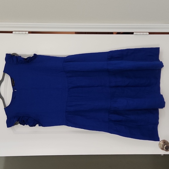 Saks Fifth Avenue Dresses & Skirts - Beautiful linen blend, royal blue, tiered dress by Saks Fifth Avenue!